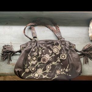Isabella Fiore vintage floral embroidered satchel